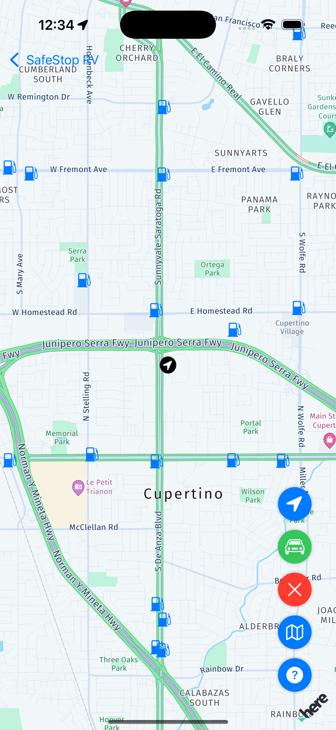 SafeStop RV Map View